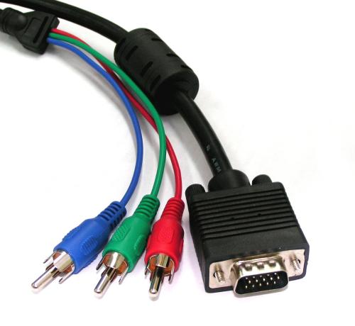 VGA Plug to 3xRCA Plug Cable 1.5m